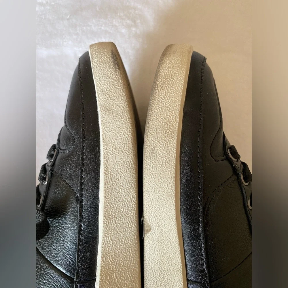 Vionic Women's Elise Lace-Up Sneakers Black Leather Size‎ 5